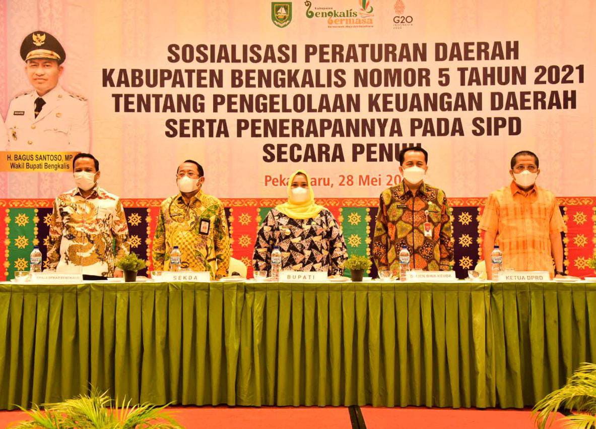 Tingkatkan Kualitas Keuangan Daerah, Bupati Bengkalis, Kasmarni Buka Sosialisasi